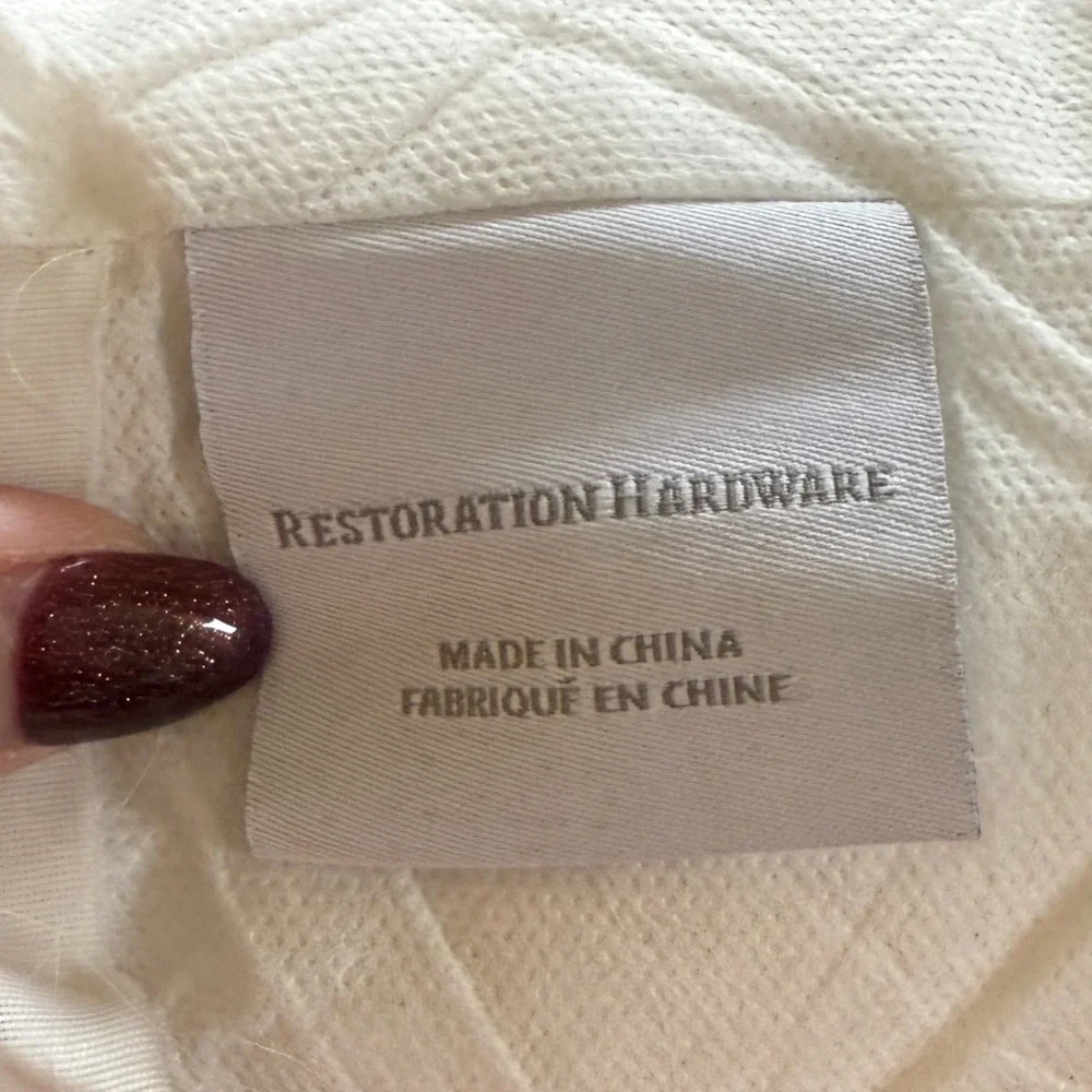 Restoration Hardware Wool‎ Crewel Dolphin Pillow 14x16 Coastal Ocean Fish Decor